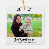 Erste Weihnachten als Tante 2 Foto 2 Einfach Keramikornament (Vorderseite)