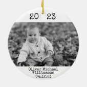 Erste Weihnachten als Tante 2 Foto 2 Seite B&W Keramik Ornament (Hinten)