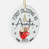 Erste Weihnachten als Tante Foto Keramik Ornament (Rechts)