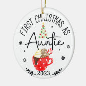 Erste Weihnachten als Tante Foto Keramik Ornament (Links)