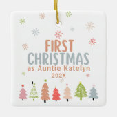 Erste Weihnachten als Tante, Foto, Personalisiert Keramikornament (Vorderseite)
