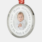Erste Weihnachten als Tante & Onkel - Schreibmasch Ornament Aus Metall (Links)