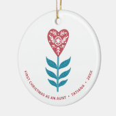 Erste Weihnachten als Tante Personalisierte Blume Keramik Ornament (Links)