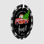 Erste Weihnachten als Tante Red Truck Foto Ornament (Vorderseite)