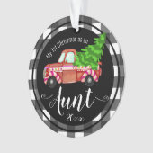Erste Weihnachten als Tante Red Truck Foto Ornament (Vorderseite)