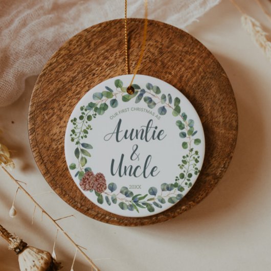 Erste Weihnachten als Tante und Onkel Keramik Ornament