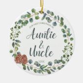 Erste Weihnachten als Tante und Onkel Keramik Ornament (Vorne)