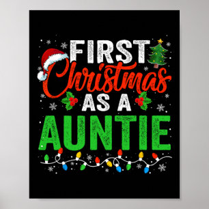 Erste Weihnachten als Tante Xmas Lights Familie Ch Poster