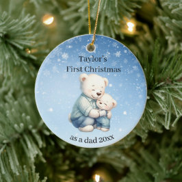 Erste Weihnachten als Vater Bear Baby Keramik Ornament
