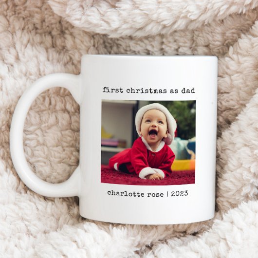 Erste Weihnachten als Vater Custom Foto Kaffeetasse