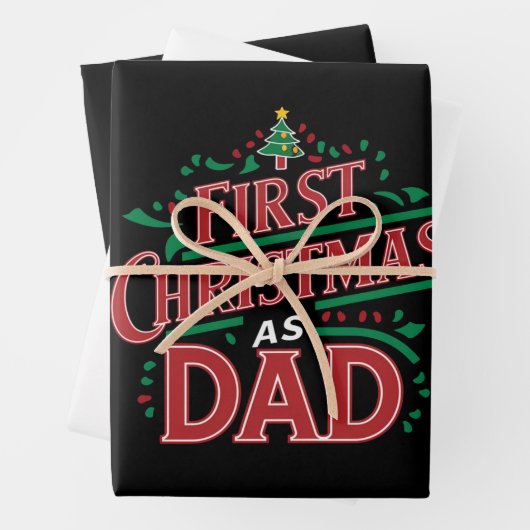 Erste Weihnachten als Vater, der Weihnachten passt Geschenkpapier Set (Beispiel)
