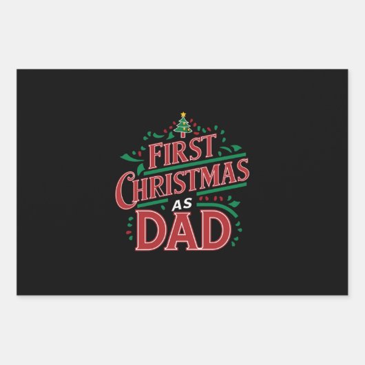 Erste Weihnachten als Vater, der Weihnachten passt Geschenkpapier Set (Vorderseite)