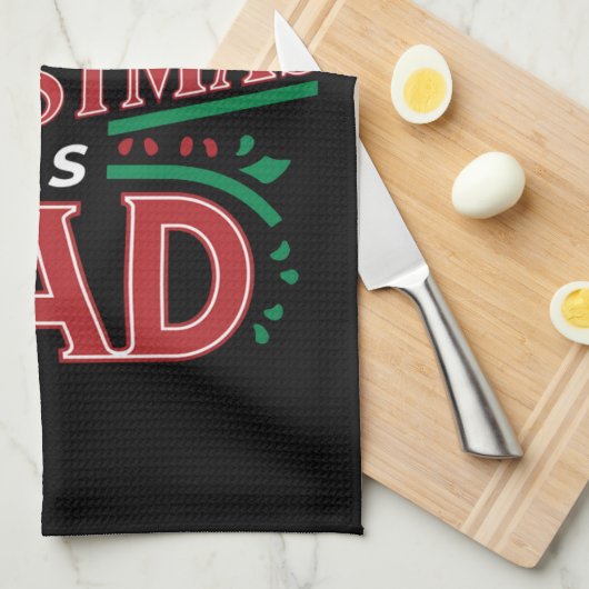 Erste Weihnachten als Vater, der Weihnachten passt Geschirrtuch (Viertel Falte)