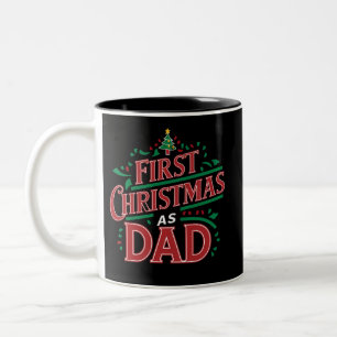 Erste Weihnachten als Vater, der Weihnachten passt Zweifarbige Tasse