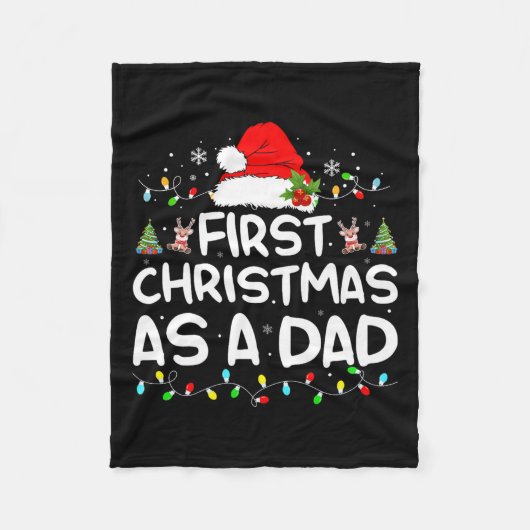 Erste Weihnachten als Vater Funny New Dad Weihnach Fleecedecke (Vorderseite)