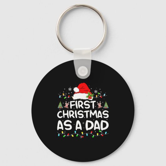 Erste Weihnachten als Vater Funny New Dad Weihnach Schlüsselanhänger (Vorderseite)