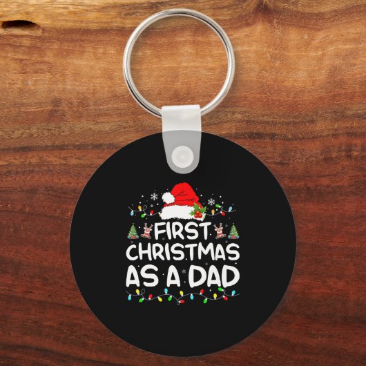 Erste Weihnachten als Vater Funny New Dad Weihnach Schlüsselanhänger (Vorderseite)