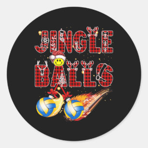 Erste Weihnachten als Vater Jingle Volleyball Papa Runder Aufkleber