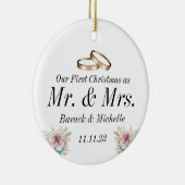 Erste Weihnachten als Verheiratetes Coupé Keramik Ornament (Rechts)