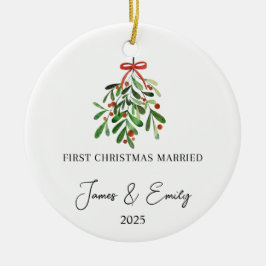 Erste Weihnachten als Verheiratetes Ornament, Hoch Keramik Ornament