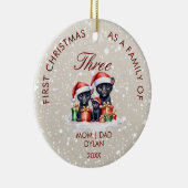 Erste Weihnachten als Zirkelverzierung Keramik Ornament (Rechts)