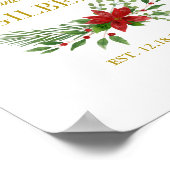 Erste Weihnachten als Zitat mit Poinsettias Design Poster (Ecke)