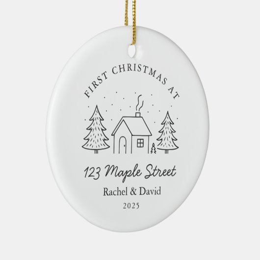 Erste Weihnachten an unserer neuen Adresse - Minim Keramik Ornament (Rechts)