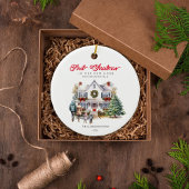 Erste Weihnachten auf der neuen Zuhause | 2 Kinder Keramik Ornament