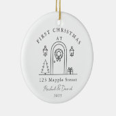 Erste Weihnachten auf unserer neuen Zuhause - Haus Keramik Ornament (Rechts)