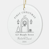 Erste Weihnachten auf unserer neuen Zuhause - Haus Keramik Ornament (Links)