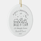 Erste Weihnachten auf unserer neuen Zuhause - Hous Keramik Ornament (Rechts)