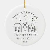 Erste Weihnachten auf unserer neuen Zuhause - Hous Keramik Ornament (Hinten)