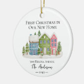 Erste Weihnachten auf unserer neuen Zuhause Keramik Ornament (Links)