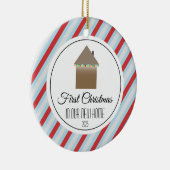 Erste Weihnachten auf unserer neuen Zuhause Keramik Ornament (Rechts)