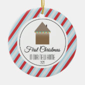 Erste Weihnachten auf unserer neuen Zuhause Keramik Ornament (Vorne)