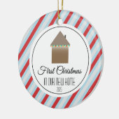 Erste Weihnachten auf unserer neuen Zuhause Keramik Ornament (Links)