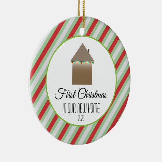 Erste Weihnachten auf unserer neuen Zuhause Keramikornament (Rechts)