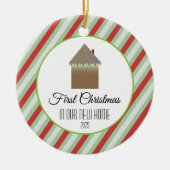 Erste Weihnachten auf unserer neuen Zuhause Keramikornament (Vorne)
