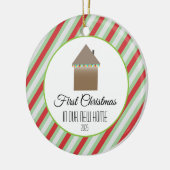 Erste Weihnachten auf unserer neuen Zuhause Keramikornament (Links)