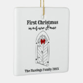 Erste Weihnachten auf unserer neuen Zuhause Keramikornament (Rechts)