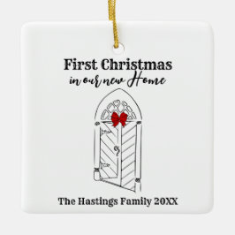 Erste Weihnachten auf unserer neuen Zuhause Keramikornament
