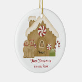 Erste Weihnachten auf unserer neuen Zuhause Keramikornament (Rechts)
