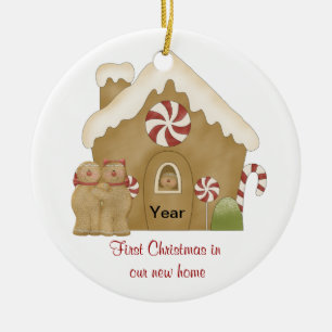 Erste Weihnachten auf unserer neuen Zuhause Keramikornament