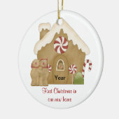 Erste Weihnachten auf unserer neuen Zuhause Keramikornament (Links)