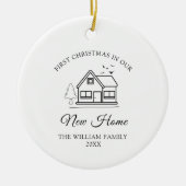 Erste Weihnachten auf unserer neuen Zuhause Weihna Keramik Ornament (Vorne)