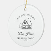 Erste Weihnachten auf unserer neuen Zuhause Weihna Keramik Ornament (Links)