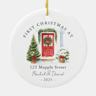 Erste Weihnachten bei New Address Red Door Keramik Ornament