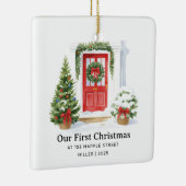 Erste Weihnachten bei New Address - Red Door Keramikornament (Rechts)