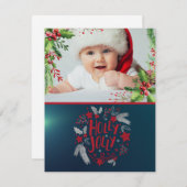 Erste Weihnachten des Babys, Holly Berries, Foto, (Vorne/Hinten)