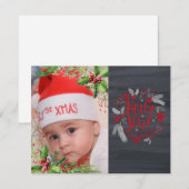 Erste Weihnachten des Babys, Holly Berries, Foto (Vorne/Hinten)